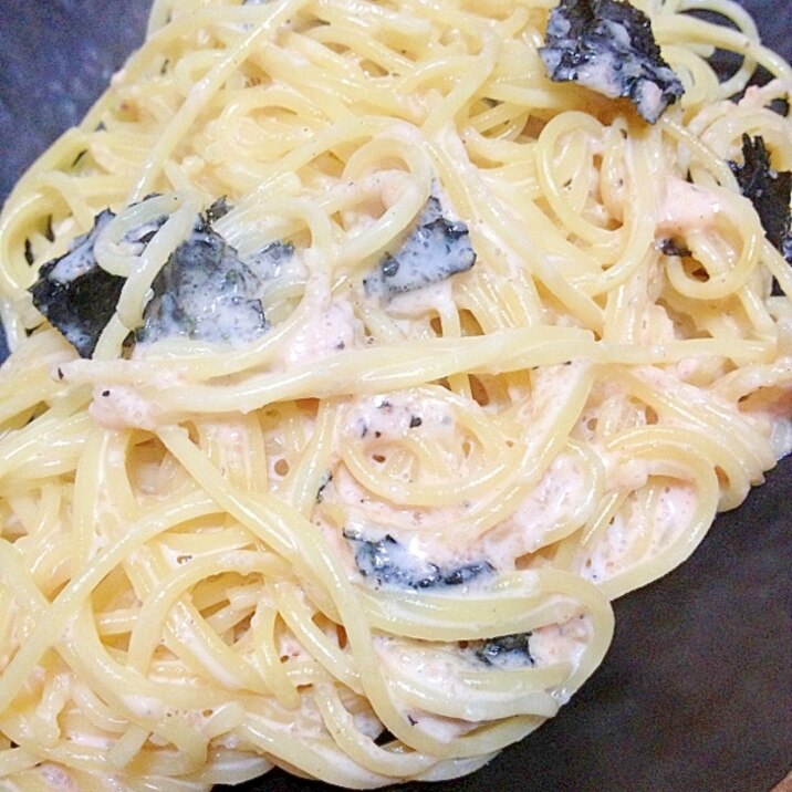 節約・たらこスプレッドで濃厚たらこパスタ＊〜*